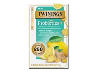 Twinings Superblends Probiotics+ Flavoured Herbal Tea - Lemon and Ginger - 18's