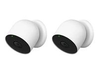 Google Indoor/Outdoor Nest Battery Camera - White - 2 pack