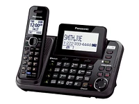 Panasonic 2-Line Bluetooth (Link-To-Cell) Cordless Phone - Black - KX-TG9541B