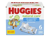 Huggies Natural Care Refreshing Baby Wipes - Cucumber/Green Tea - 6 Flip Top Packs - 288 Wipes