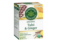 Traditional Medicinals Organic Wrapped Tea Bags - Tulsi with Ginger - 16's