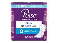 Poise Incontinence Pads - Moderate Absorbency - Long - 54 Count