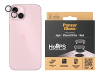 PanzerGlass Hoops Lens Protector for iPhone 15, 15 Plus - Black