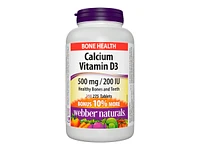 Webber Naturals Calcium Vitamin D3 - 500mg/200IU - 250s