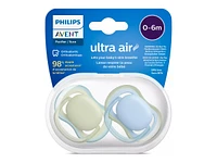 Philips Avent Ultra Air Pacifier Set - 0-6 Months - Pastel Green / Celestial Blue - 2 pack