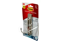 Command Bath Double Hook - Large - Satin Nickel