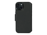 Decoded Core Collection Leather Flip Cover for iPhone 15 - Black