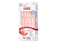 Kiss Salon Acrylic Petite French False Nails Kit - Crush Hour - 28 nails