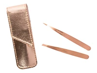 Tweezerman Petit Stainless Steel Tweezers Set - Rose Gold