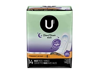 U by Kotex Clean & Secure Maxi Sanitary Pads with Wings - Overnight - 14's