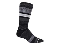 Heat Holders Lite Jacquard Striped Socks - Black/Charcoal