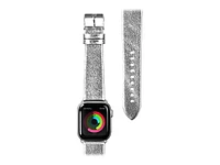 Laut METALLIC Leather Watch Strap for Apple Watch - 38/40mm - Silver - LAWSMESL