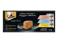 SHEBA BISTRO PERFECT PORTIONS Pate Gourmet Salmon & Chicken, Savoury Salmon & Tuna and Signature Seafood Entree - 24 x 75g