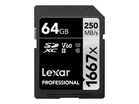 Lexar Professional 1667x SD Card - 64GB - LSD64CBNA1667