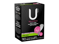 U by Kotex Balance Daily Long Wrapped Panty Liners - Light Absorbency - 90s