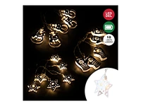 Danson Decor LED Light Chain - Snowman/Star/Mitten - Warm White - 10 Lights