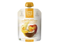 Love Child Organics Puree - Bananas, Apples, Pumpkin and Coconut Cream - 128 ml