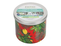 Patio Essentials Citronella Candle Glass - Assorted Leaves Pattern