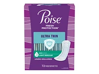 Poise Ultra Thin Regular Length Incontinence & Postpartum Pads With Wings - Light Absorbency - 72 Count