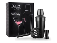 Natural Living OPERA Collection Cocktail Set - Black - 3 piece