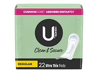 U by Kotex Clean & Secure Ultra Thin Sanitary Pads - Regular