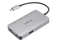 Targus USB-C Docking Station - DisplayPort Alt Mode - 4K HDMI/VGA - 100W PD Pass-Thru - Silver - DOCK419USZ