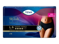 TENA Stylish Incontinence Underwear - Black - Large - 16s