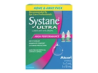 Systane Ultra High Performance Home & Away Pack Lubricant Eye Drops - 1 x 10ml, 1 x 5ml