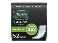 Depend Fresh Protection Incontinence Pads for Men - Maximum - 52's