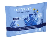 Natracare Natural Organic Cotton Intimate Wipes - 12s