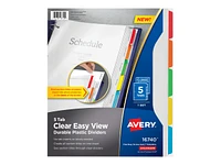 Avery Clear Easy View Dividers - 5 Tabs