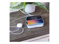 iHome Wireless Charger with Alarm Clock and USB Charging