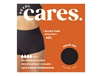 Revol Cares Sleep Short Period Pants - Overnight Protection - Medium/Large - Black