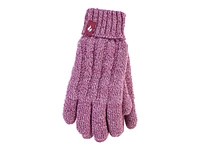 Heat Holders Women's Cable Gloves - Rose - Small/Medium