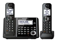 Panasonic DECT 6.0 2-Handset Dual Keypad with Cordless Answering System - Black - KXTGF342B