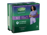 Depend Night Defense Adult Overnight Incontinence Underwear for Women - Blush - Small - 16 Count