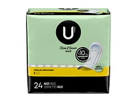 U by Kotex Clean & Secure Maxi Sanitary Pads - Regular - 24's