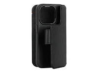 Decoded Core Collection Leather Flip Cover for iPhone 15 Pro - Black