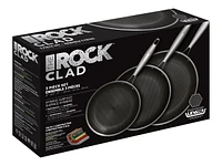 The Rock Clad Frying Pan Set - Black - 3 piece