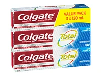 Colgate Total Whitening Toothpaste - 3 x 120ml