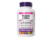 Webber Naturals Probiotic 5 Billion with Cranberry Vegetarian Capsules - 45s