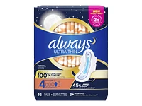 Always Ultra Thin Sanitary Pads - Overnight - Size 4