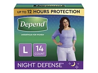 Depend Night Defense Incontinence Underwear for Women - Overnight Absorbency - Large - 14 Count