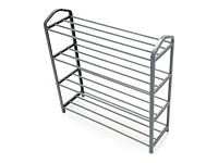 Smart Design 4-Tier Steel Shoe Rack - Light Gray