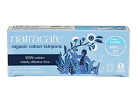 Natracare 100% Certified Organic Cotton Tampons - Super - 20' s