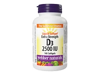 Webber Naturals Extra Strength Vitamin D3 Liquid Softgels - 2500 IU - 140's