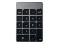 Satechi Slim Rechargeable Aluminum Bluetooth Keypad - Space Grey with Black Keys - ST-SALKPM