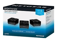 NetgearNighthawk Dual-Band WiFi 6 Mesh System - Black - 3 Piece - MK63-100CNS