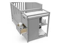 Hadley 5-in-1 Convertible Crib and Changer with Drawer - Pebble Grey