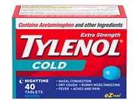 Tylenol* Cold Nighttime - Extra Strength - 40 cool burst tablets� �